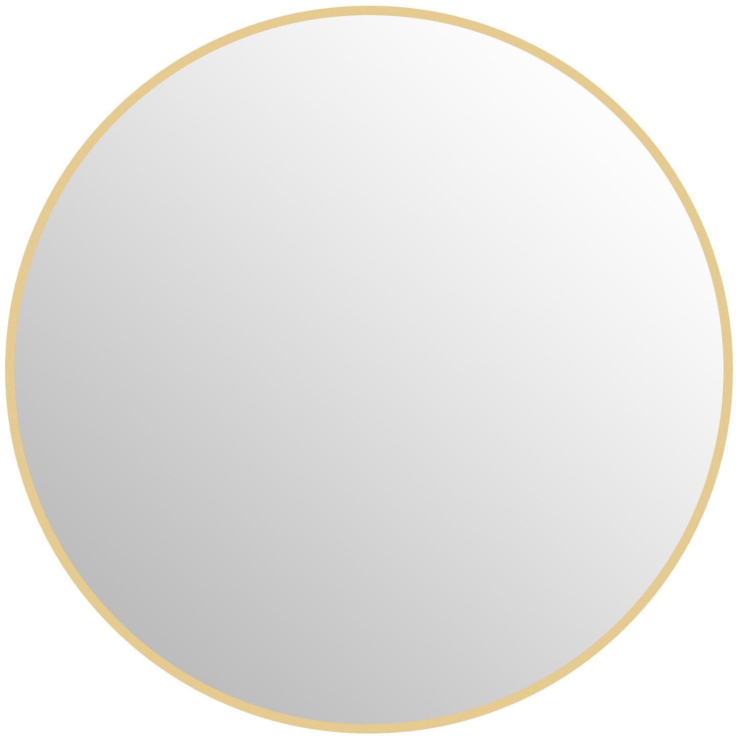 HOMCOM 70 x 70 cm runder Badezimmerspiegel, Wandmontage, goldfarbener Rahmen