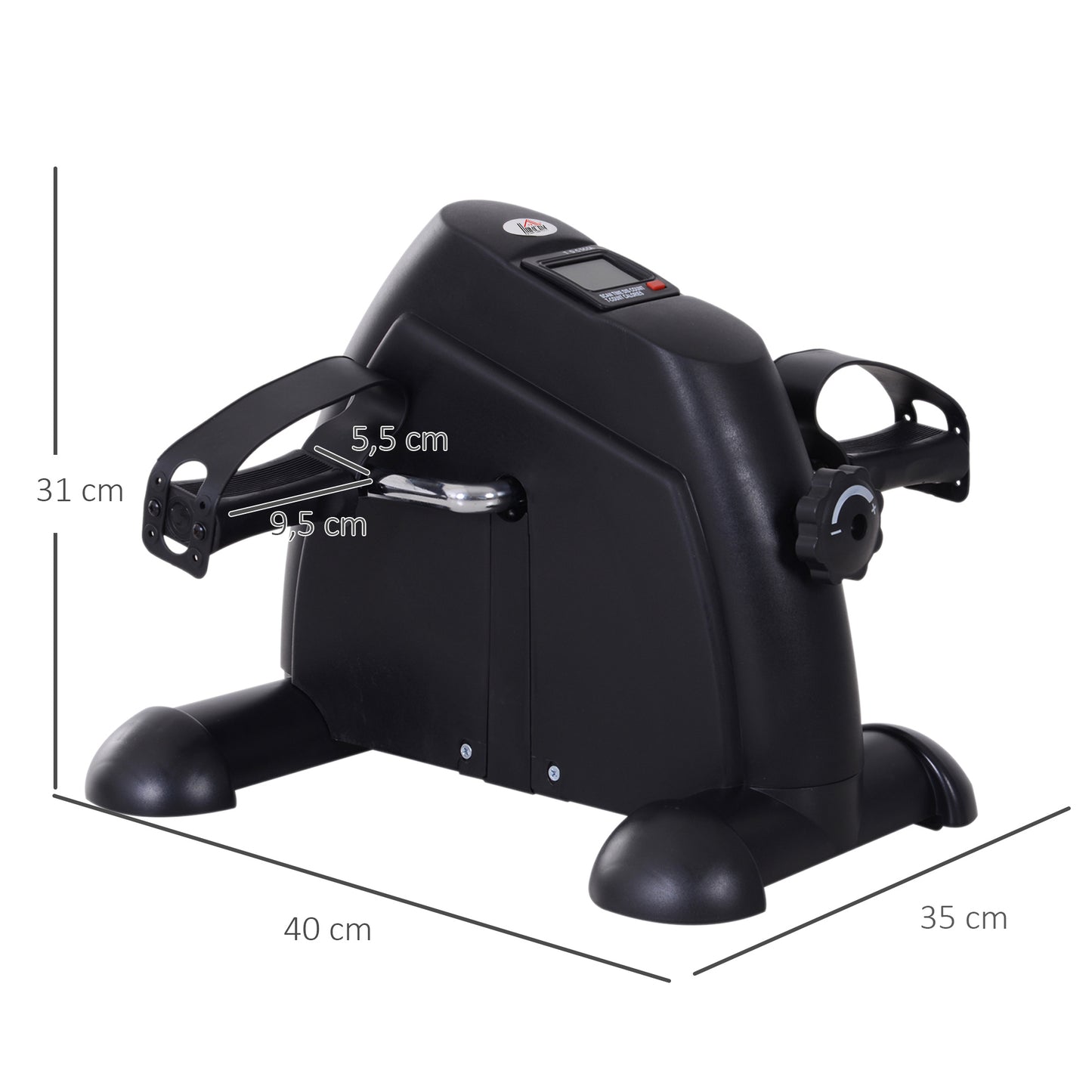 HOMCOM Mini Heimtrainer Arm-und Beintrainer Pedaltrainer für Senioren mit LCD-Display verstellbarer Widerstand Fitnessbike Hometrainer für Zuhause Heim Büro 35 x 40 x 31 cm Schwarz