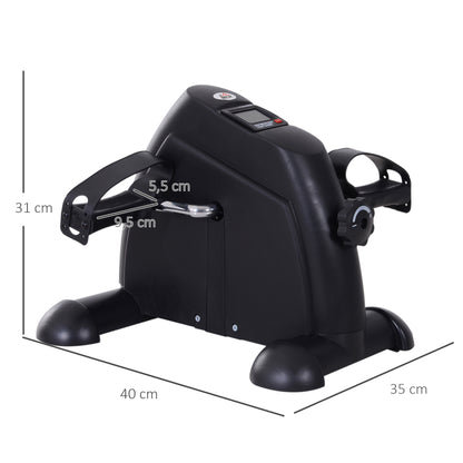 HOMCOM Mini Heimtrainer Arm-und Beintrainer Pedaltrainer für Senioren mit LCD-Display verstellbarer Widerstand Fitnessbike Hometrainer für Zuhause Heim Büro 35 x 40 x 31 cm Schwarz