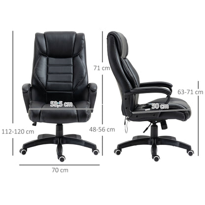 Vinsetto Bürostuhl mit Massage höhenverstellbarer Chefsessel ergonomischer Drehstuhl Gamingstuhl Computerstuhl Massage Sessel 6 Vibrationspunkte Leinen-Gefühl einstellbar Schwarz 66 x 78 x 112-120 cm
