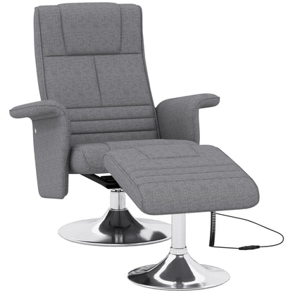 HOMCOM Massagesessel mit Hocker, neigbare Lehne, 78 x 95 x 88 cm, Dunkelgrau