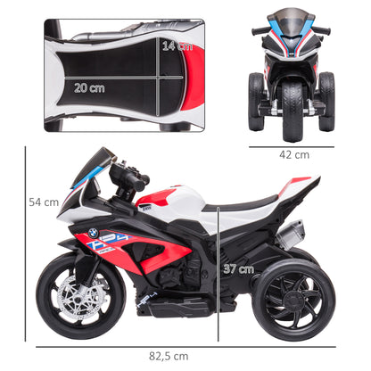 HOMCOM Kindermotorrad, Elektromotorrad, Scheinwerfer, 3 Musikmodi, für Kinder 1,5-5 Jahre, Rot, 82,5 x 42 x 54cm