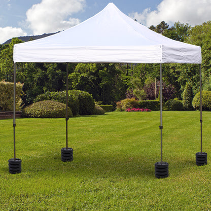 Outsunny Pavillon Standfuß 4 Stk. Gewicht Partyzelt Pavillongewicht befüllbar bis 5 kg Gewichte für Pavillon Beschwerer für Pavillons Ø25 x 6 cm Schwarz