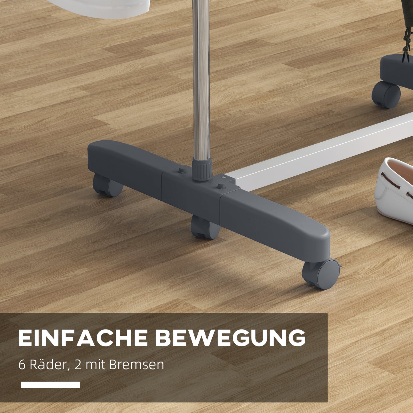 HOMCOM Wäschenständer Wäschetrockner 5 Ebenen، klappbar، نظام بنقرة واحدة، 142 سم × 55 سم × 1 72 سم، Grau + Silber
