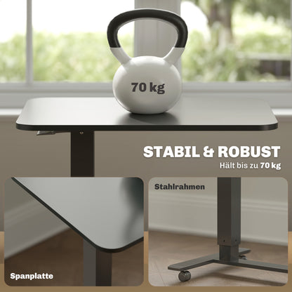 HOMCOM Stehpult Höhenverstellbar inkl. 4 Rollen C-Form 65 cm x 48 cm x 70-110 cm Schwarz