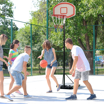 HOMCOM Basketballkorb, Basketballständer, höhenverstellbar, mit Wasser befüllbar, Schwarz