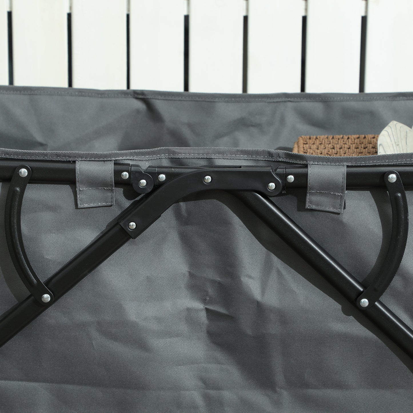 Outsunny Gartenwagen 120 kg belastbar, klappbar Transportwagen mit herausnehmbare Plane 160 Liter Dunkelgrau