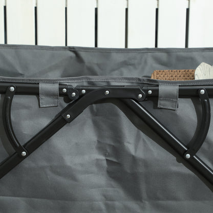 Outsunny Gartenwagen 120 kg belastbar, klappbar Transportwagen mit herausnehmbare Plane 160 Liter Dunkelgrau