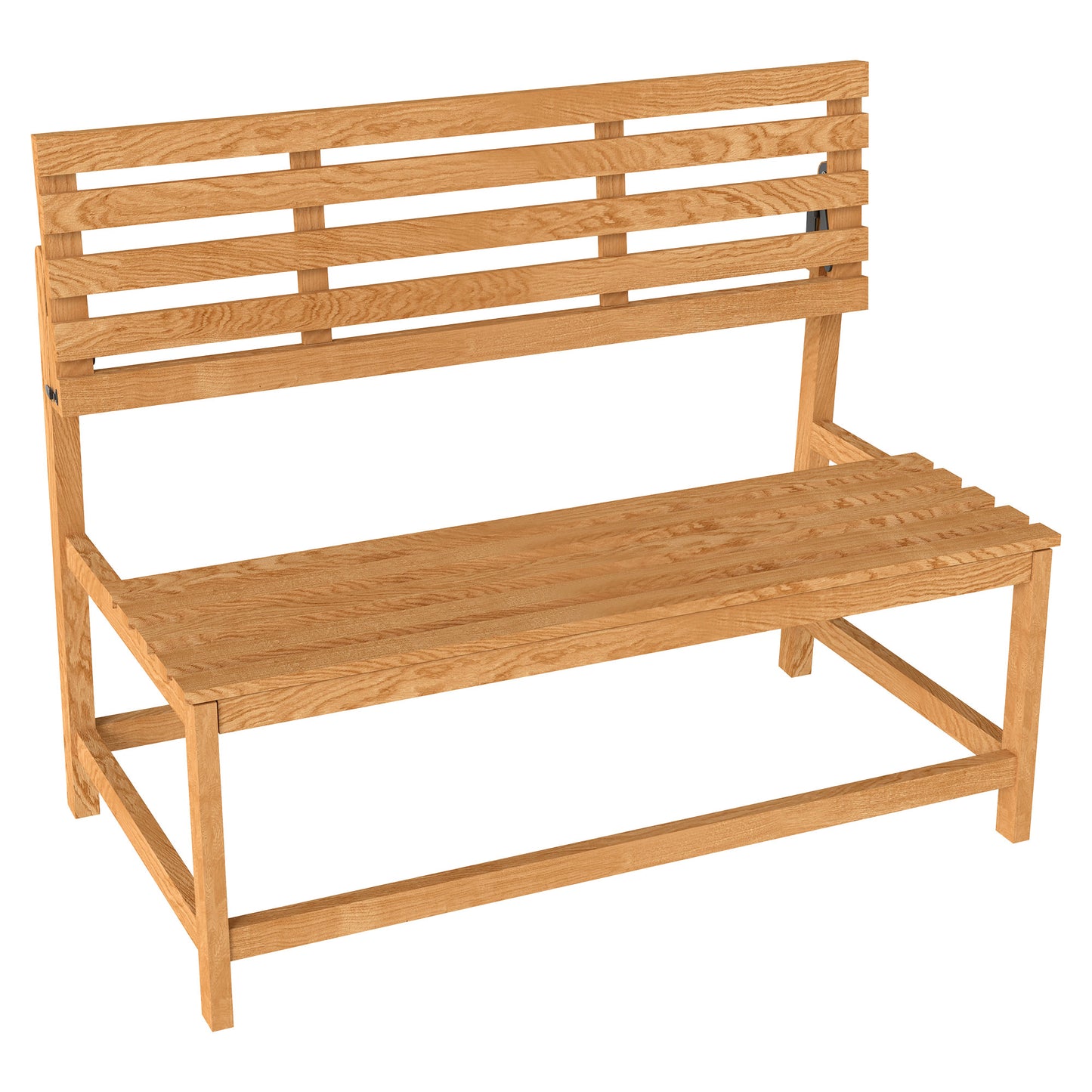 Outsunny 2-Sitzer Gartenbank Holz, wetterfest Sitzbank, UV-Beständig Gartenmöbel mit Umwandelbare Rückenlehnen 110x61x89cm, Teak