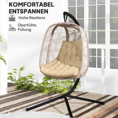 Outsunny Sitzkissen, Außensitzkissen für Hängekorb und Schaukelstühle, Outdoor-Polsterkissen, Beige
