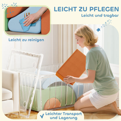 AIYAPLAY 5-teiliges Softbaustein-Set für Kleinkinder, zum Klettern, Krabbeln, Bauen, leichtes Gewicht, Cord, Schaumstoff, Bunt