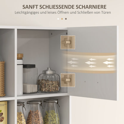 HOMCOM Küchenschrank, Buffet mit Schublade, Soft-Close Türen, 80 x 35 x 180 cm, Weiß