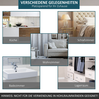 HOMCOM Schiebetür-Kit, rustikales Design, Kohlenstoffstahl, trägt bis zu 100 kg pro Paneel