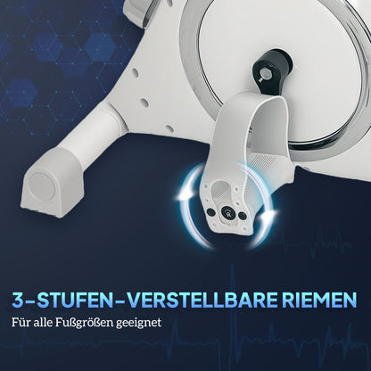 SPORTNOW Mini-Heimtrainer, Unter-dem-Schreibtisch-Fußpedale, Arm- und Beinübungen, 8 Widerstandsstufen, Stahl, Weiß