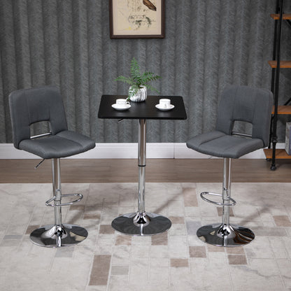 HOMCOM Höhenverstellbarer Bartisch, 360° drehbar, kratzfeste Füße, stabile Metallbasis, Schwarz/Silber