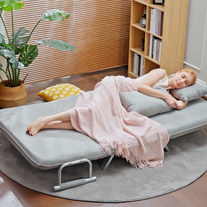 HOMCOM Schlafsofa, Doppelsofa, Gästebett, inklusive 2 Kissen, Grau