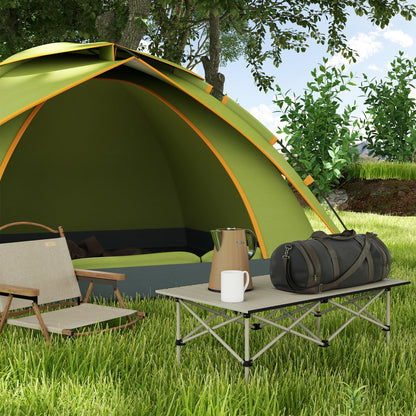 Outsunny Campingtisch Klapptisch mit Aufrollbare Tischplatte Gartentisch aus Aluminium 2 Personen 95 x 55cm Khaki