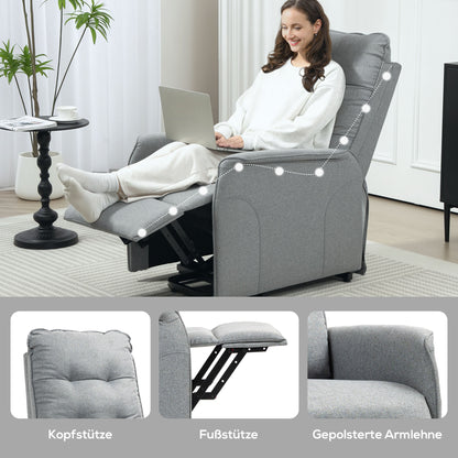 HOMCOM Aufstehsessel, Recliner-Sessel mit Aufstehhilfe, elektrischer Relaxsessel mit Fernbedienung, Seitentasche, Grau