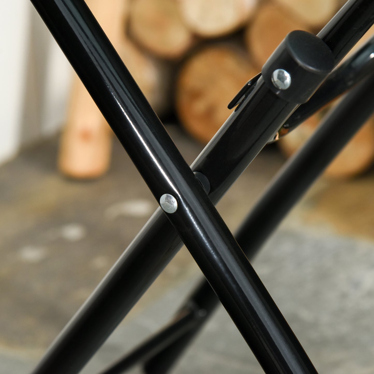 Outsunny Gartentisch Beistelltisch Bistrotisch mit Glasplatte rund klappbar Metall Ø45 schwarz