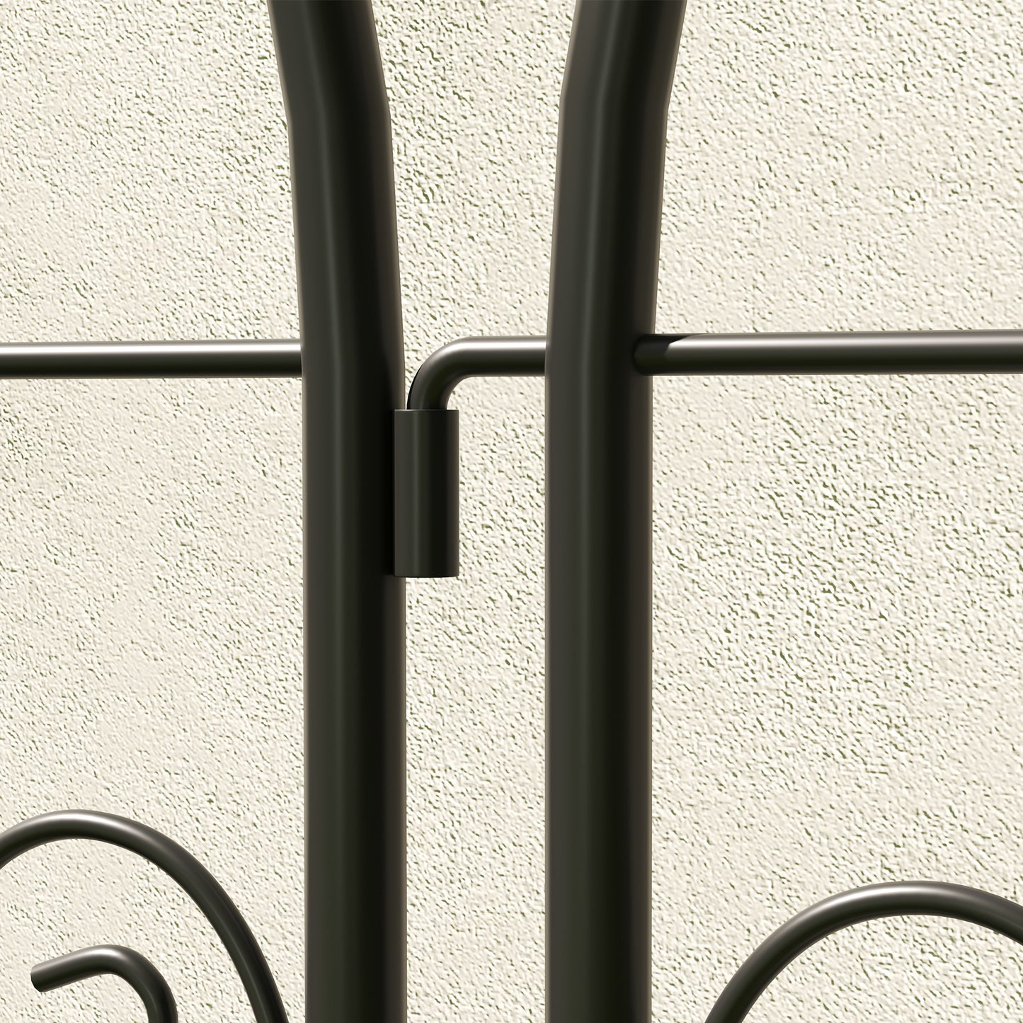 Outsunny Rankgitter Metall 2er Set zum Stecken rostfrei Rankhilfe mit Vogeldesign für Kletterpflanzen 50x120 cm Schwarz