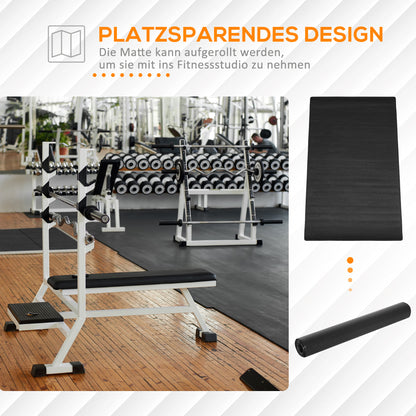 HOMCOM Bodenschutzmatte für Fitnessgeräte rutschfest Fitnessmatte 4 mm Dicke Unterlegmatte 200x100 cm Schwarz