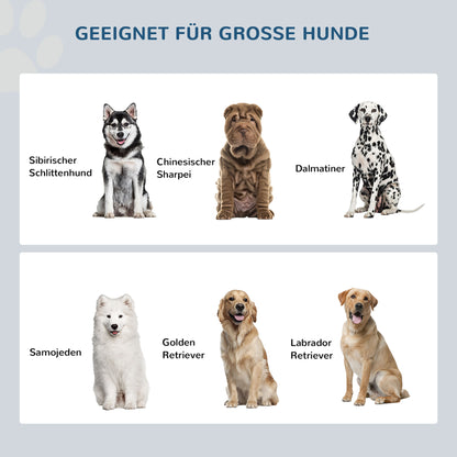 PawHut Hunde Futterstation, 2 Näpfe aus Edelstahl, Schrankfach 44L Kapazität, Magnettüren, weiß, 60x30x35,5 cm