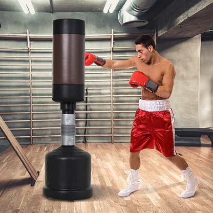 HOMCOM Standboxsack Boxpuppe Boxdummy DummyTraining Boxpartner Boxsack Box 158-186 cm Höhenverstellbar NEU Schwarz+Braun