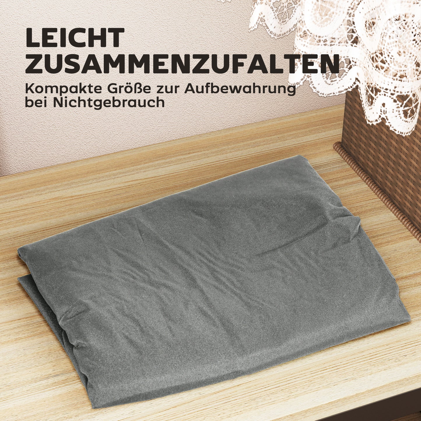Outsunny Aufbewahrungstasche Gartenpolster, Auflagentasche, Schutzhülle mit Tragegriff, Reißverschluss, 200 x 60 x 75 cm, Hellgrau