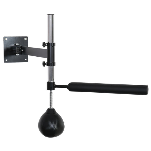 HOMCOM Boxgestell, mit Speedball, drehbarer Reflexstange, höhenverstellbar, klappbar, Stahl, 79 x 72 x 20cm