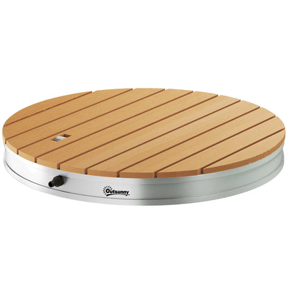 Outsunny Tragbares Außenduschen-Set mit anpassbarer Fontäne, Aluminiumbasis, UV- und Frost-resistent, Naturholzoptik