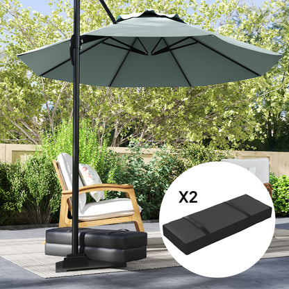 Outsunny 2er Set Sandsäcke für Sonnenschirm auffüllbare bis 25 kg Sandsack für Schirmständer 600D Oxford Schwarz