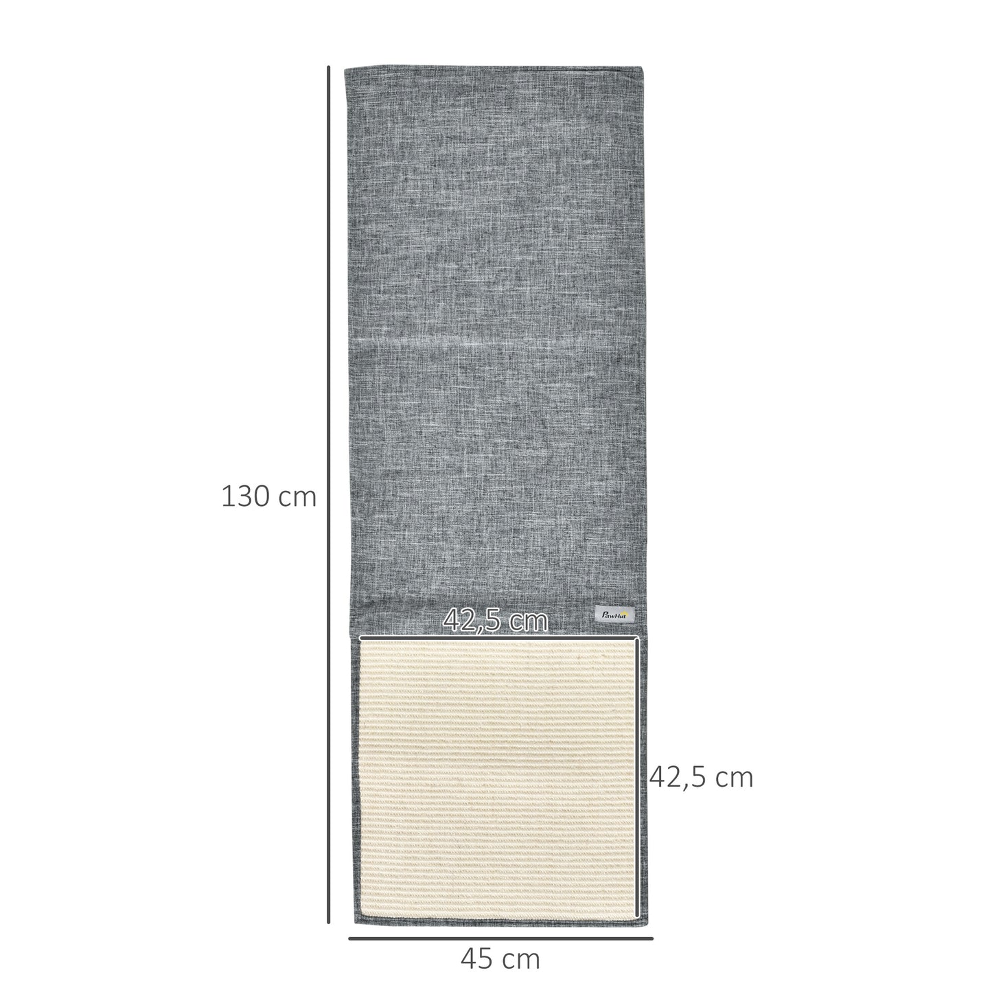 PawHut 2er Kratzmatte Kratzschutz Sofa Sisal Kratzteppich für Katze Sessel Couch Katzenkratzmatte Grau 130 x 45 x 0,3 cm