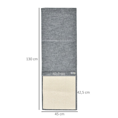 PawHut 2er Kratzmatte Kratzschutz Sofa Sisal Kratzteppich für Katze Sessel Couch Katzenkratzmatte Grau 130 x 45 x 0,3 cm