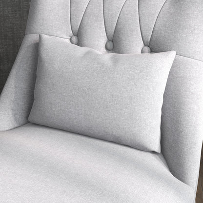 HOMCOM Sessel Wohnzimmer Relaxsessel Loungesessel Ruhesessel mit Rückenkissen, Holzbeine, Lesesessel mit Leinenoptik, Polstersessel für Schlafzimmer, Grau