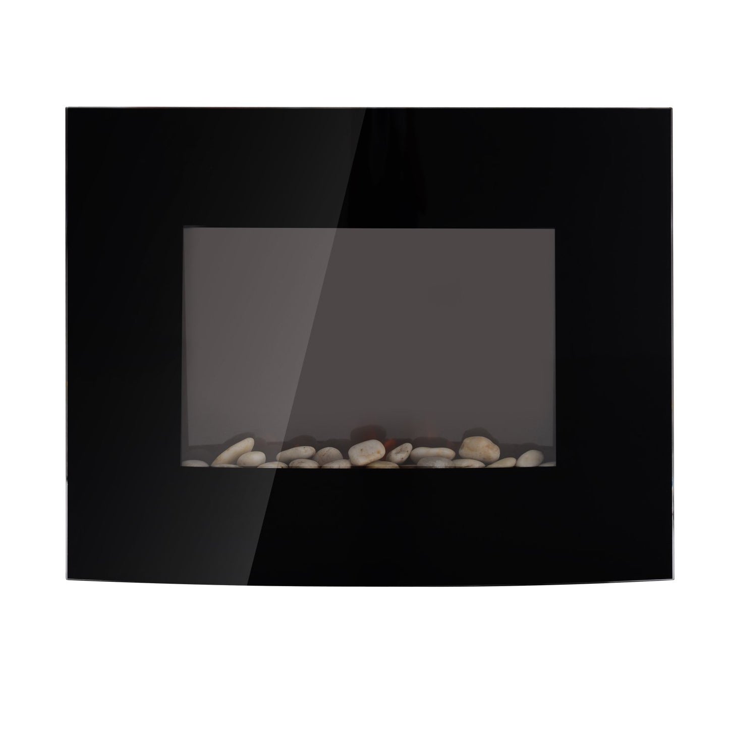 HOMCOM Elektrokamin mit Heizung, elektrischer Kamin mit 3D Flammeneffekt, 7 Flammenfarben, 900/1800 W, Wandkamin mit Timer, Dekokamin mit Fernbedienung, Schwarz, 65 cm