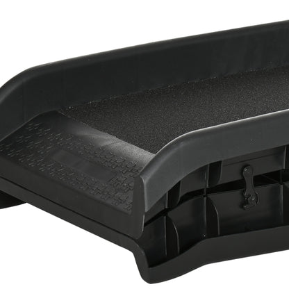 PawHut Hunderampe، Haustierrampe für Autos، klappbar، Kunststoff، أسود، 155 × 39 × 14 سم