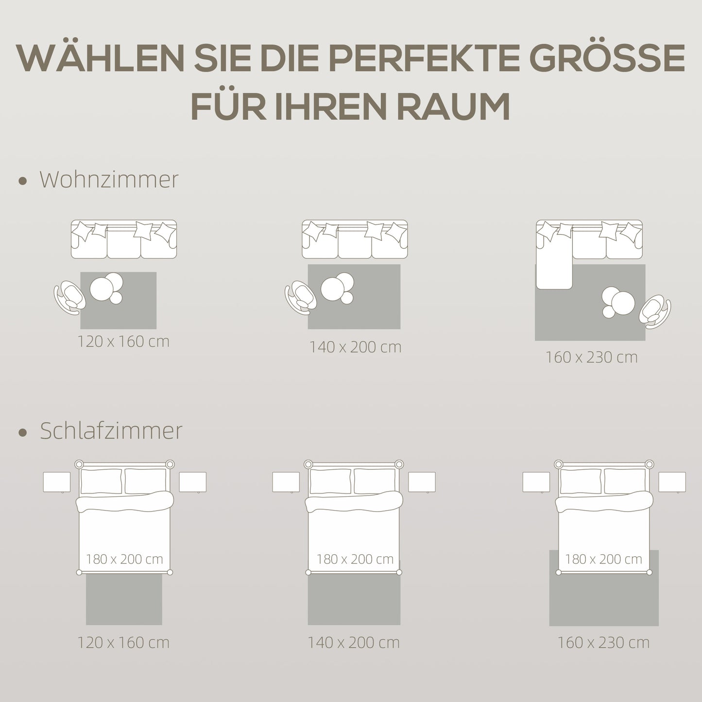 HOMCOM Maschinengewebter Teppich, 15 mm hoch, vielseitig einsetzbar, rutschfest, Cremeweiß