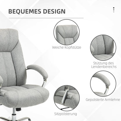 Vinsetto Ergonomischer Bürostuhl, hohe Rückenlehne, atmungsaktiver Bezug, verstellbare Höhe, Grau