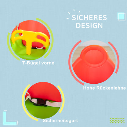 Outsunny 3-in-1 Babyschaukel, Sicherheitsgurt, längenverstellbare Seile, für In- und Outdoor, grün, 48 x 34 x 180 cm