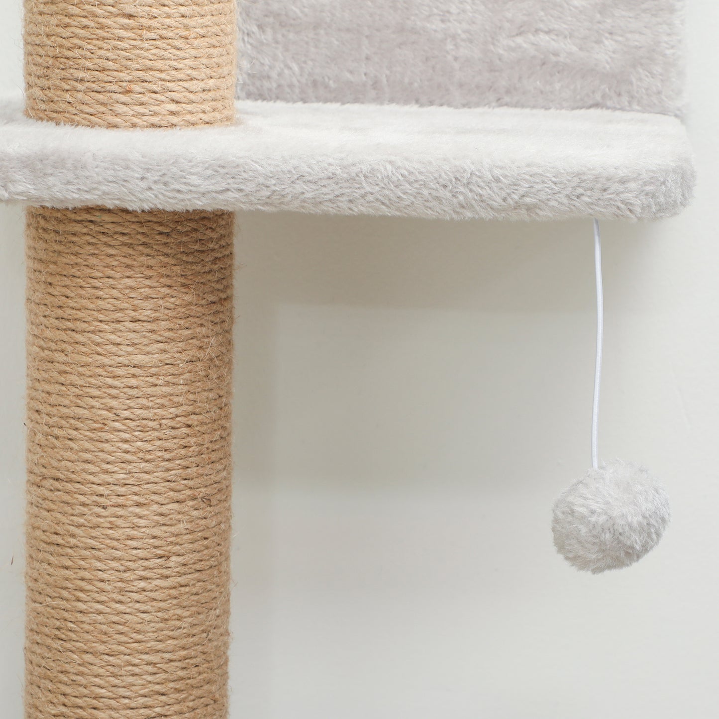 PawHut Katzenkratzbaum, 5-stufiges Design, Spielzeug, Sisalpfosten, Plüschstoff, Hellgrau
