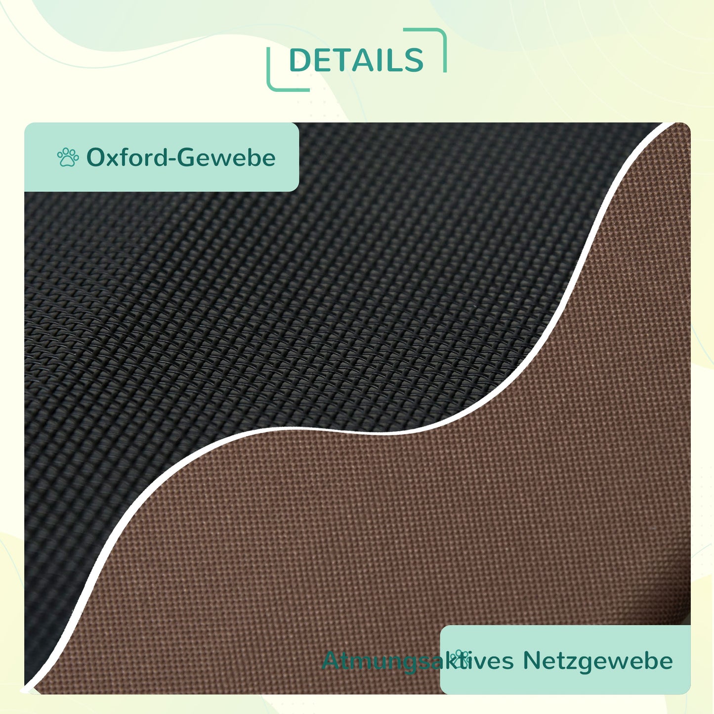 PawHut Erhöhtes Hundebett mit Baldachin, Haustierbett, Hundeliege outdoor mit Dach, Atmungsaktiv, Taftstoff für Camping Kaffee 92 x 76 x 90 cm