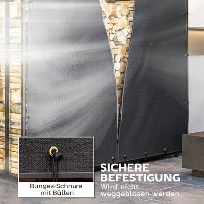 Outsunny Abdeckung für Brennholzregal, 2er-Set, wetterfest & staubdicht, 174x173 & 174x161,5, Schwarz