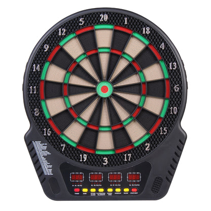 HOMCOM Elektronische Dartscheibe Dartboard Dart-set mit LED Anzeige mit automatischer Wertung Soundeffekte 6 Darts 24 Dartköpfe 27 Spiele und 243 Trefferoptionen für 16 Spieler 44 x 51,5 x 3,2 cm