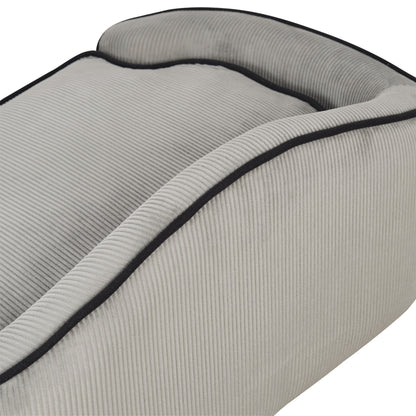 PawHut Haustiersofa, Hundebett, Hundematte, Hundesofa, Naturholz+Plüsch, Grau, 66,5 x 45 x 35,5 cm