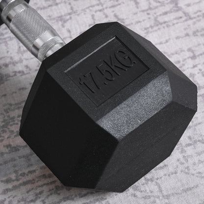 HOMCOM Kurzhantel، 17,5 كجم Hantel، Hantel، Gewicht، Anti-Rutsch-Griff، Schwarz + Silber