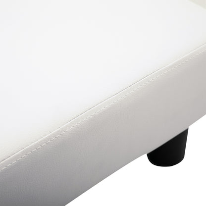 HOMCOM Sitzhocker Hocker mit Kunstleder Moderner Fußhocker Kunstlederhocker Ottomane für Schlafzimmer, Wohnzimmer, Weiß