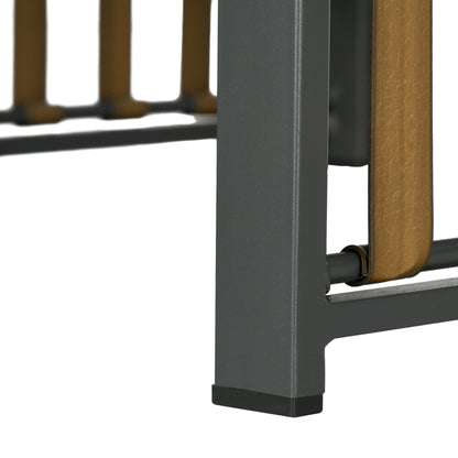 Outsunny Gartengarnitur, 3-teilig, inkl. Sitzkissen, Holzdekor, rostfreier Metallrahmen, Grau
