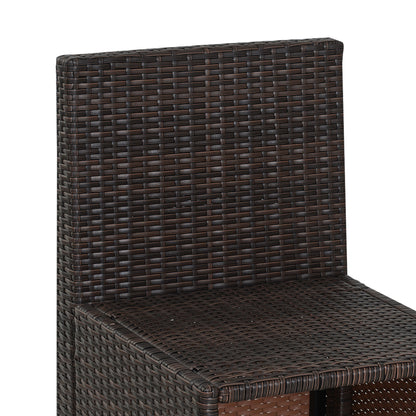 Outsunny 5-teiliges Polyrattan Gartenmöbel-Set, wetterfest Balkonmöbel für 4 Personen Terrassenmöbel mit Tisch 4 Stühle Kissen, Lounge-Set Essgruppe Sitzgruppe für Balkon, Garten, Braun+Khaki