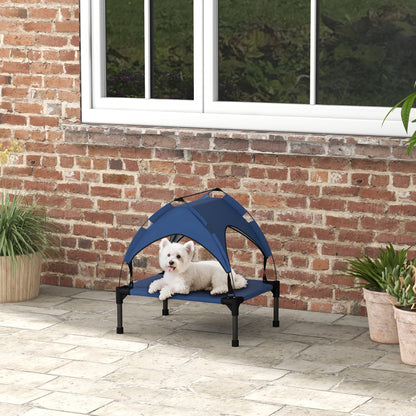 PawHut Hundebett mit Dach, Outdoor, tragbar, wasserabweisend, bis 30 kg, 61 x 46 x 63 cm, Dunkelblau