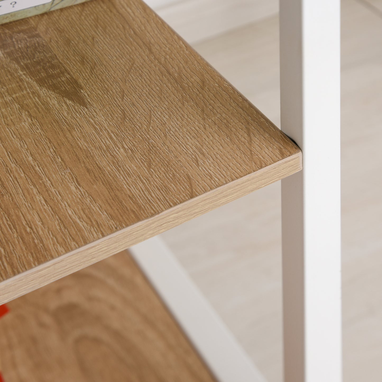 HOMCOM Klapptisch Schreibtisch Beistelltisch Bürotisch Mobiler Computertisch mit Rollen MDF Natur 107 x 55 x 76 cm